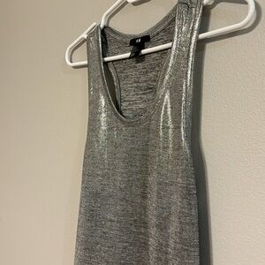 Shiny High-low Silver Small H&M Mini-Dress
